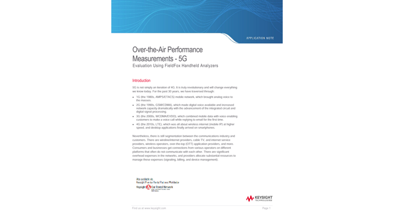 Over-the-Air Performance Measurement - 5G